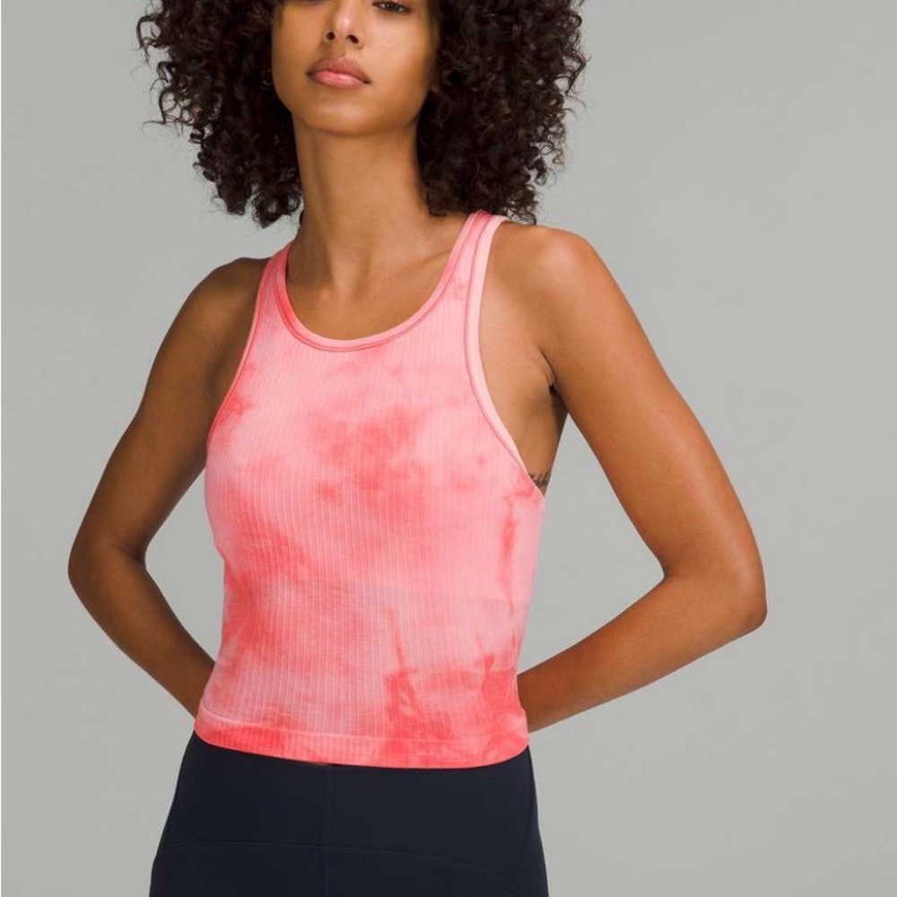 Lululemon Ebb to Street Pinkish Tie-Dye Tank Top